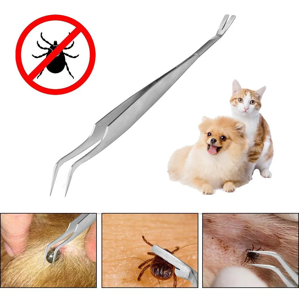 2 In 1 Stainless Steel Tick Removal Tweezers