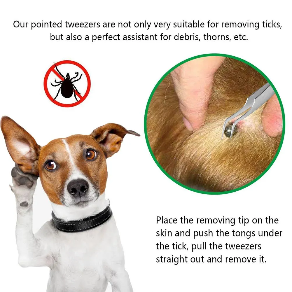 2 In 1 Stainless Steel Tick Removal Tweezers