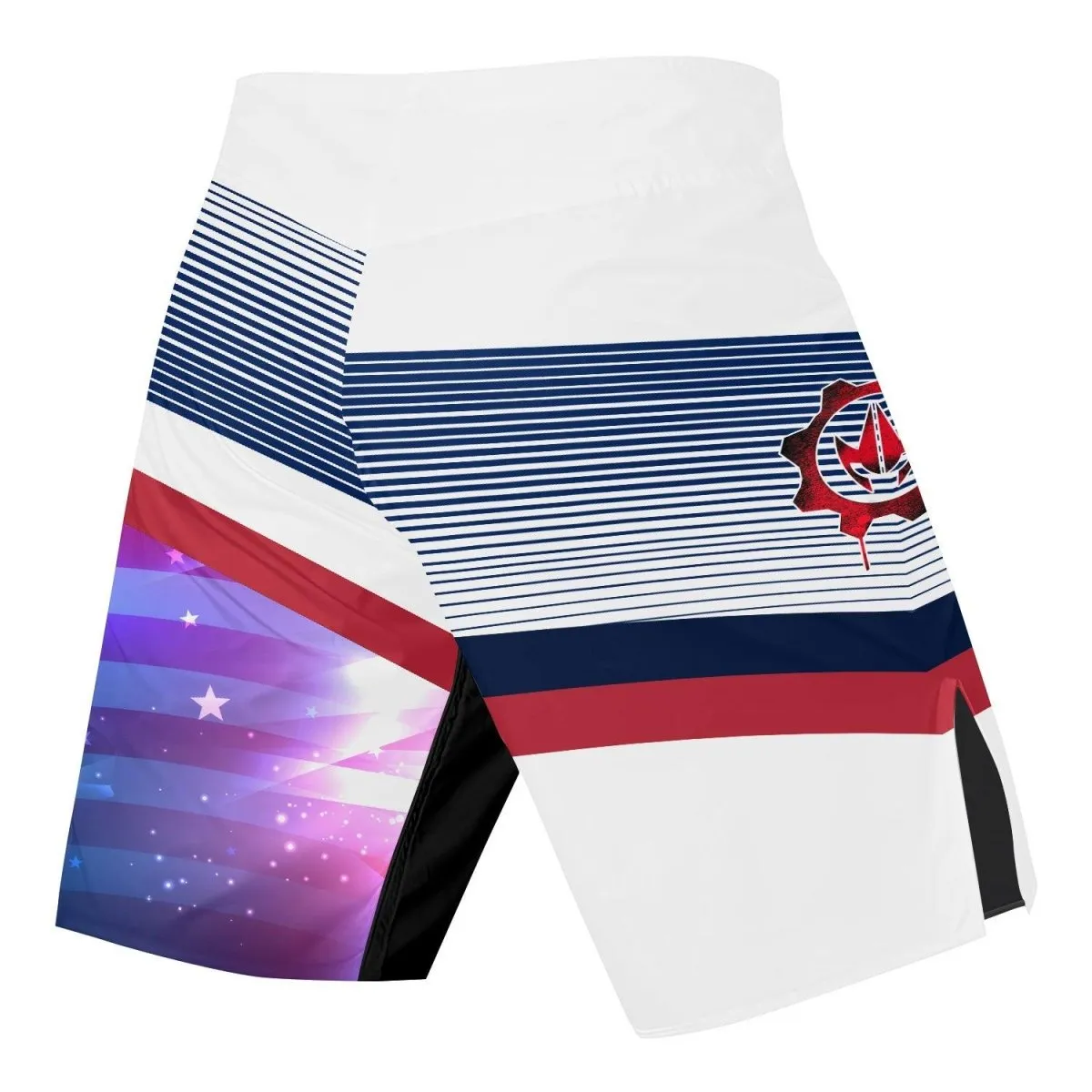 American Flag White Fight Shorts