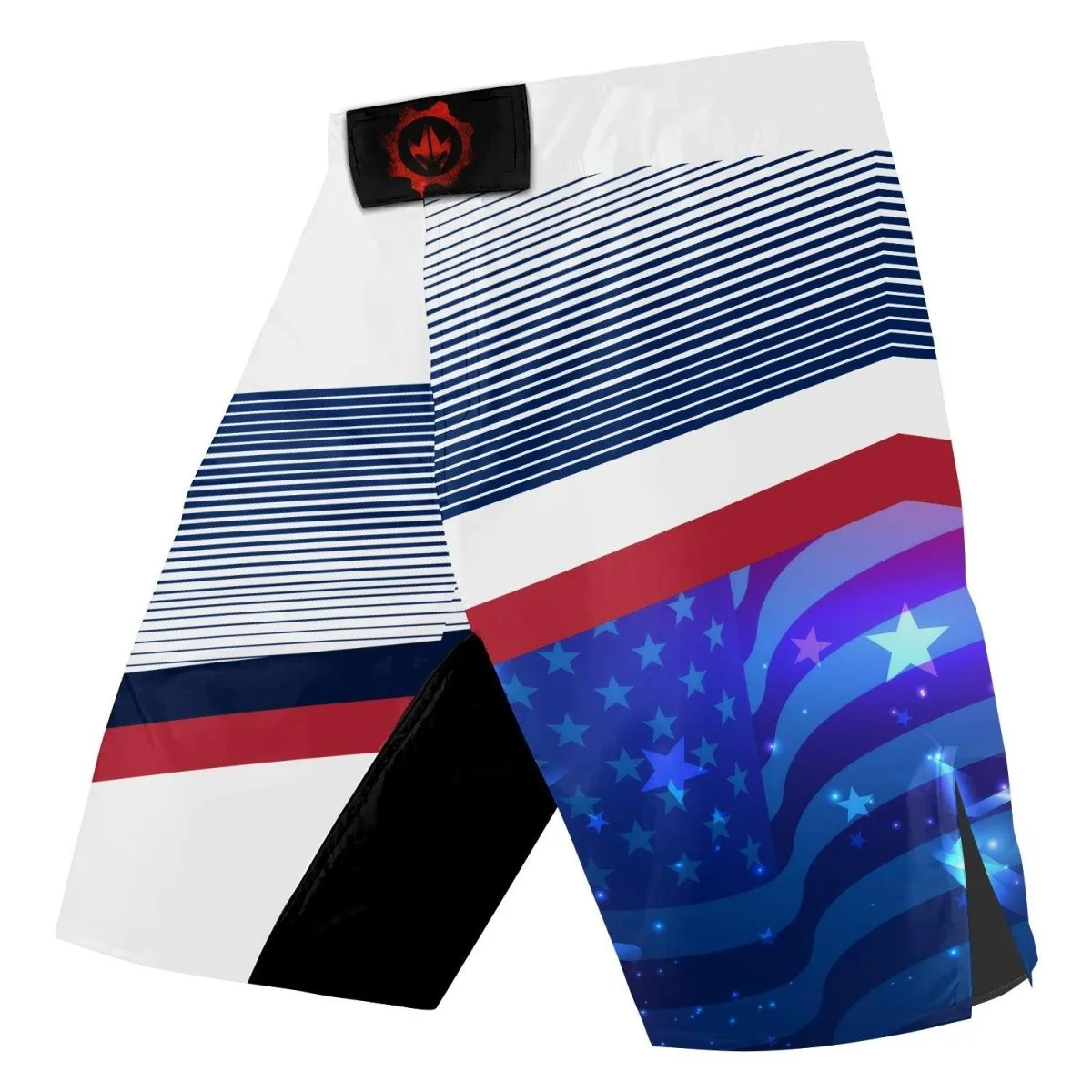 American Flag White Fight Shorts