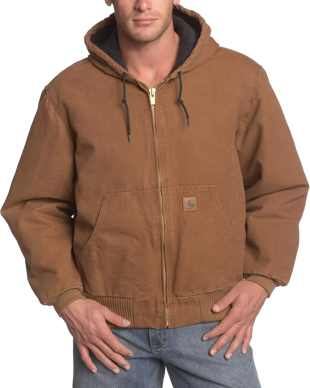 Carhartt Men's Big-Tall Quilted Flannel Lined Sandstone Active Jacket