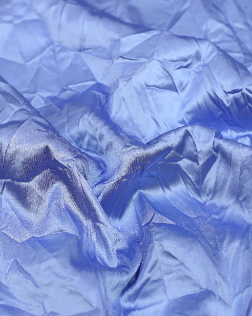 CORNFLOWER BLUE CRUSHED POLYESTER SATIN FABRIC