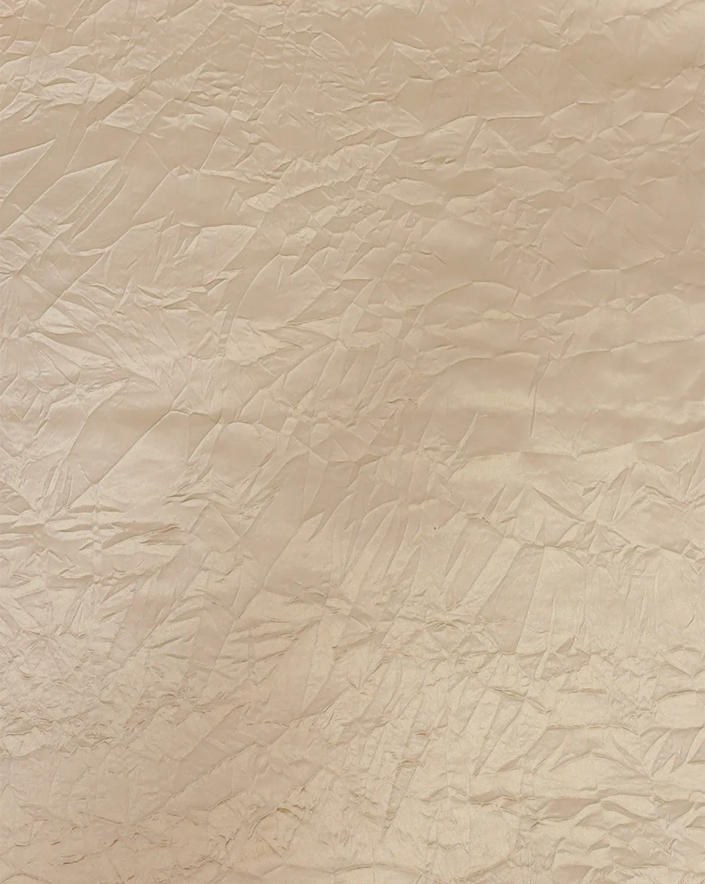 CREAM CRUSHED POLYESTER SATIN FABRIC