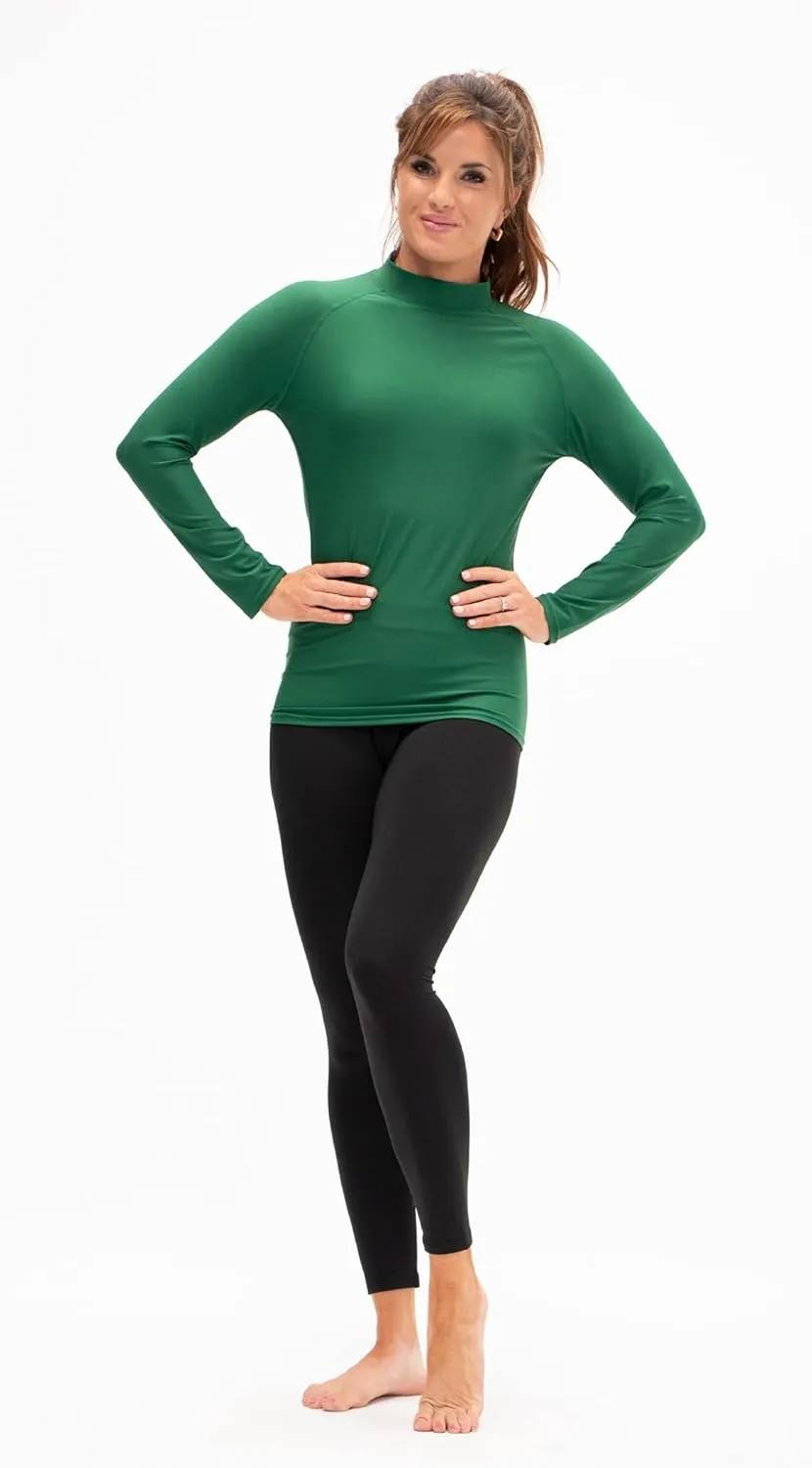 DEVOPS 3 Pack Women's Compression Shirt Dry Fit Turltle Neck Long Sleeve Running Athletic T-Shirt Workout Tops