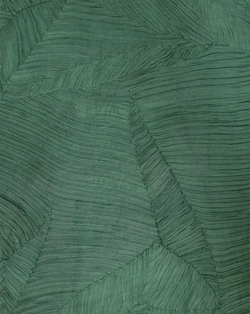 GREEN PLEATED SATIN ORGANZA FABRIC