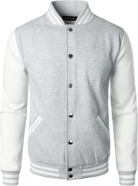 HOOD CREW Mans Varsity Baseball Jacket Cotton Blend Letterman Jackets