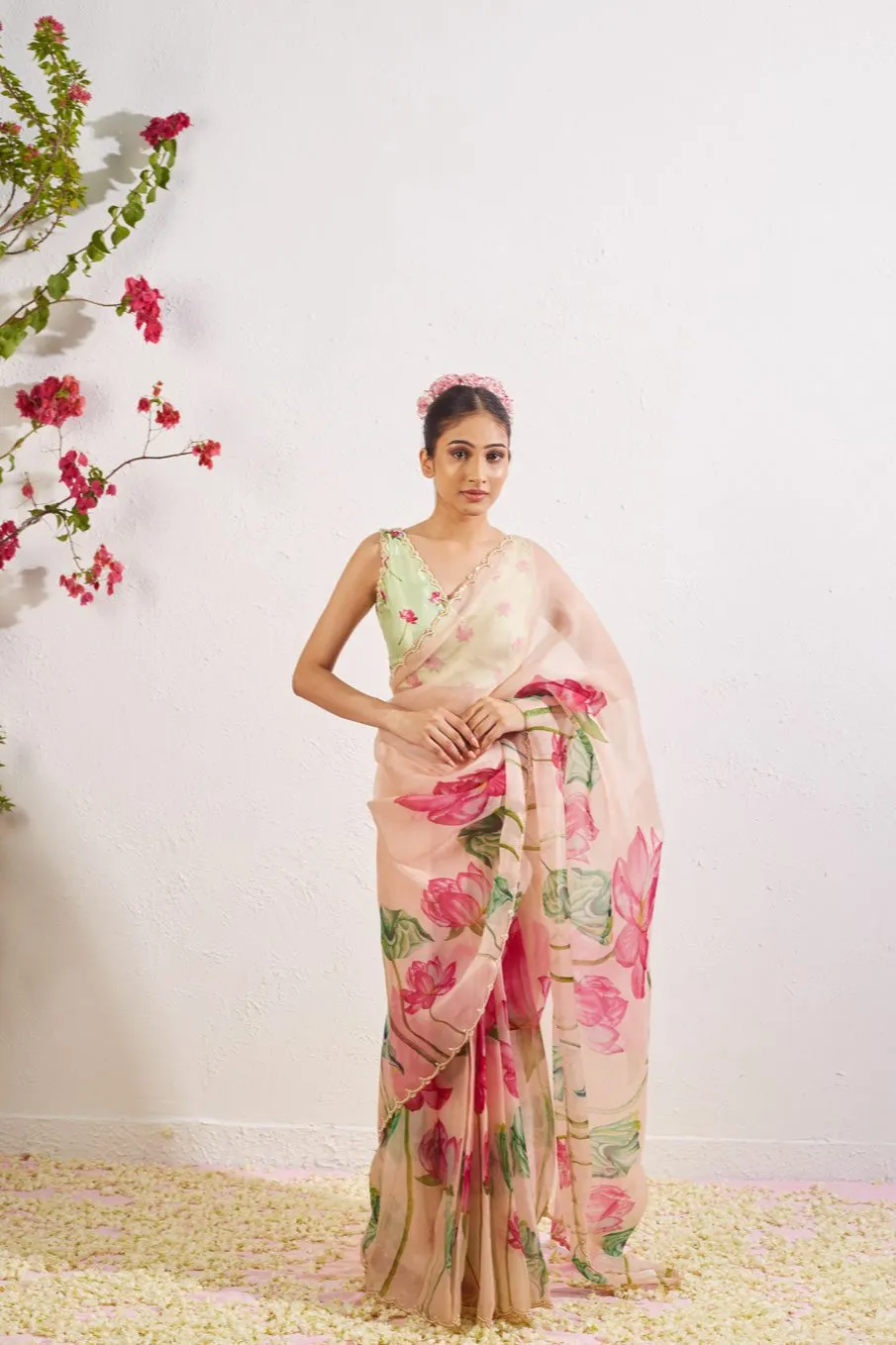 Kumud Blush Organza Silk Saree