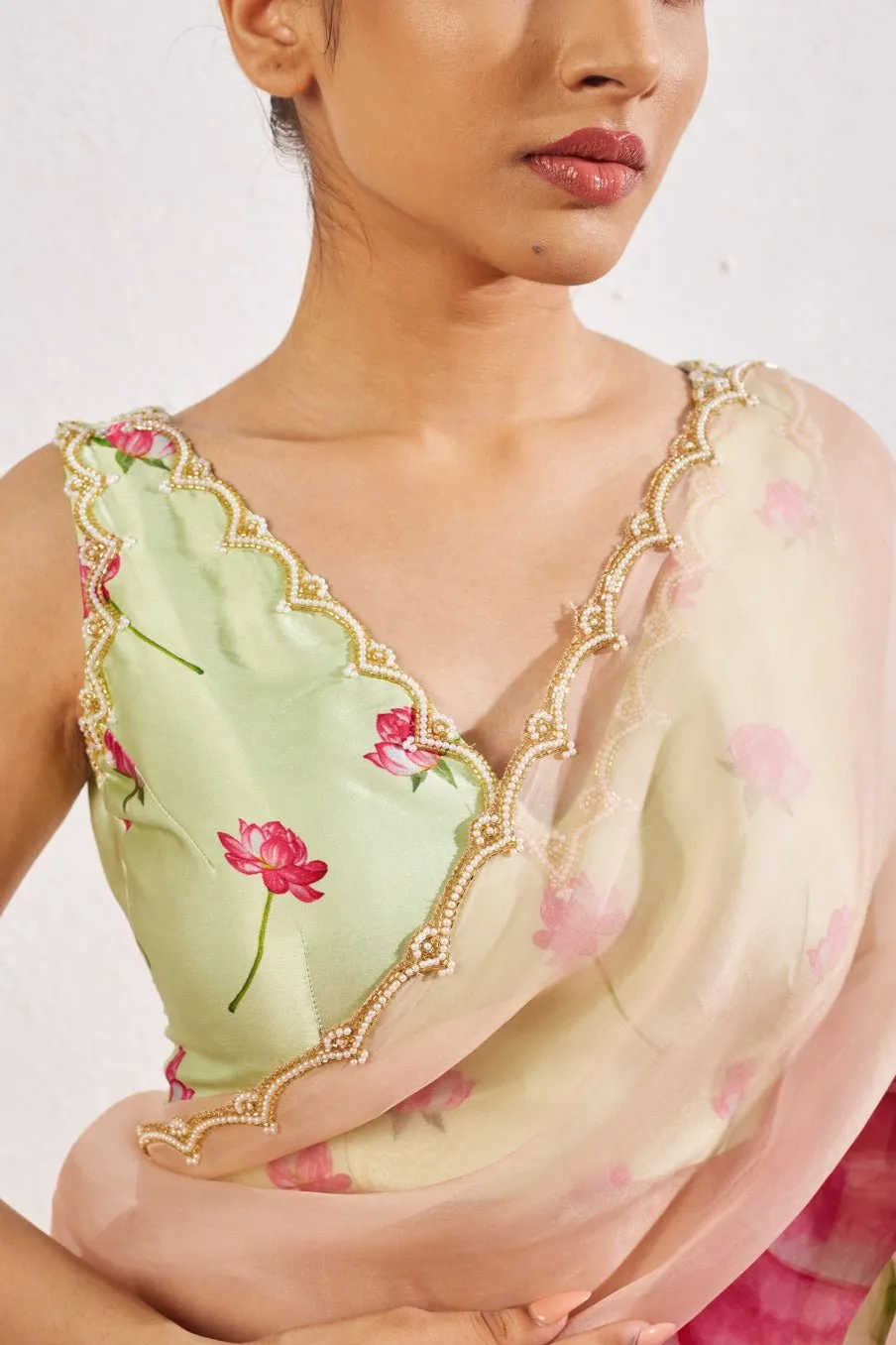 Kumud Blush Organza Silk Saree