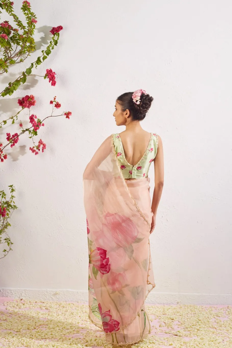 Kumud Blush Organza Silk Saree