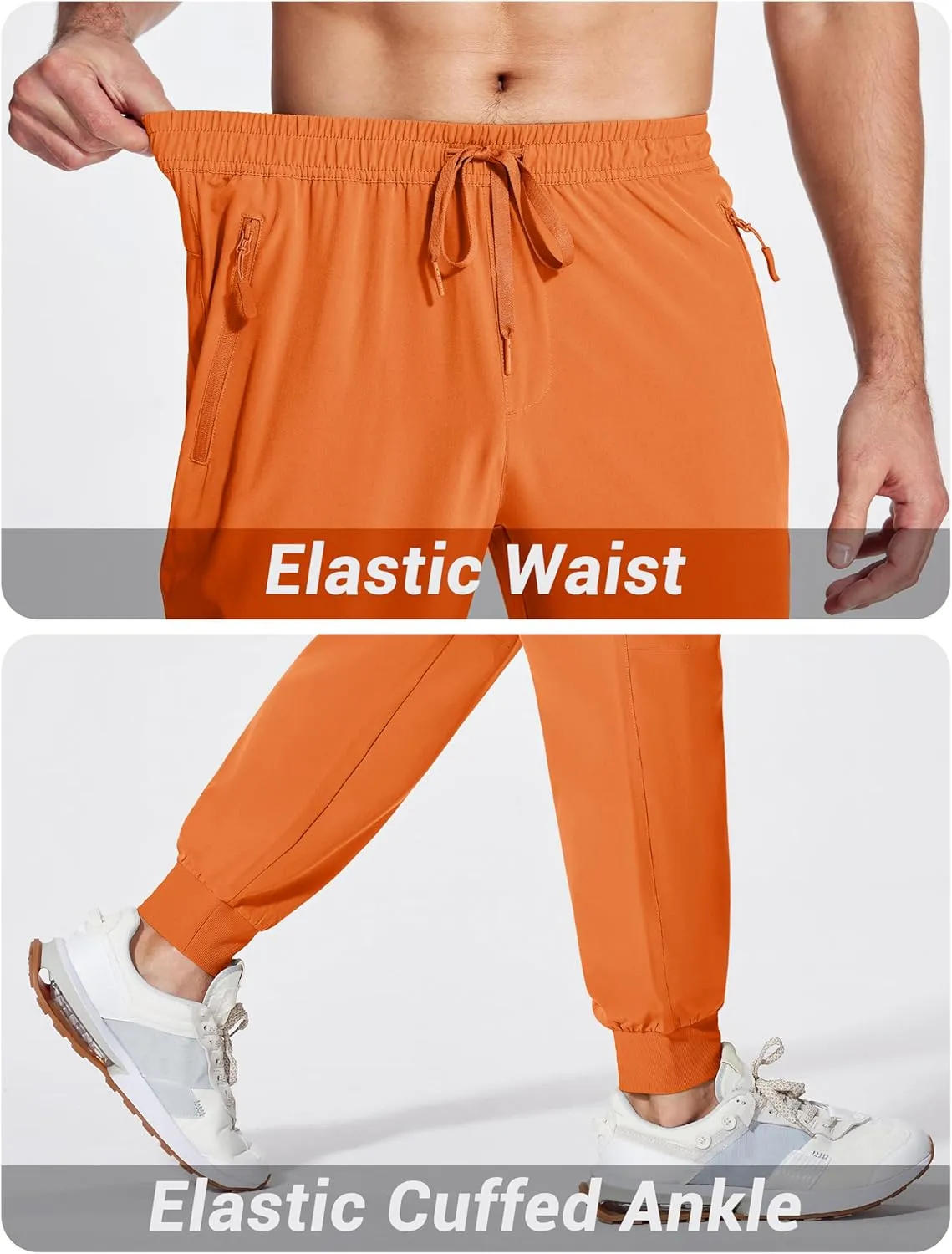 MAGCOMSEN Hiking Pants for Men Lightweight Athletic Pants Quick Dry with Zipper Pockets Running Track Workout Pants