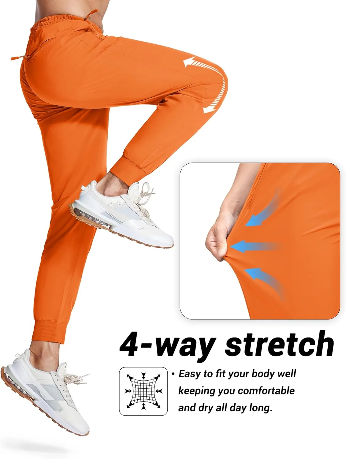 MAGCOMSEN Hiking Pants for Men Lightweight Athletic Pants Quick Dry with Zipper Pockets Running Track Workout Pants