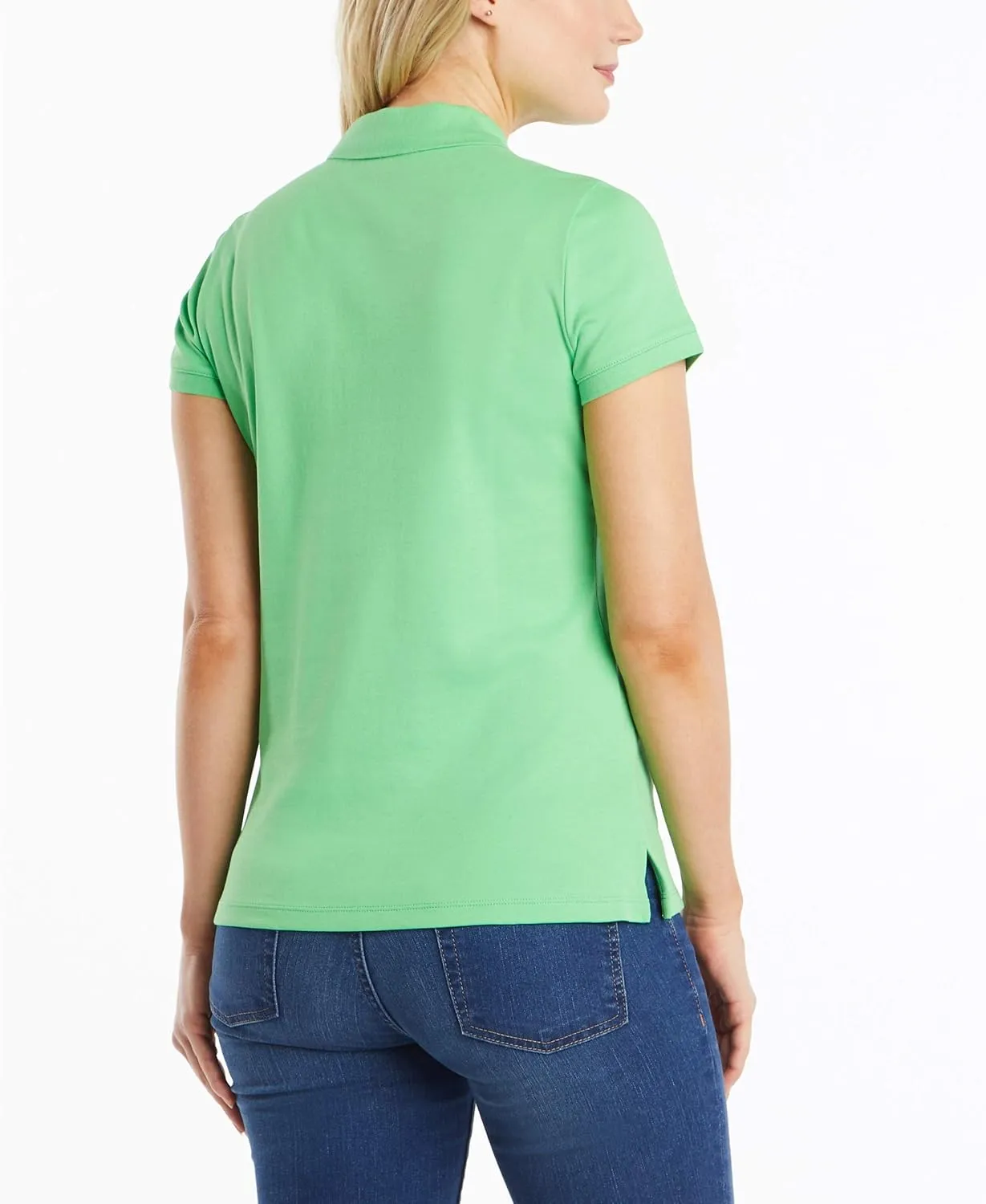 Nautica Women's 3-Button Short Sleeve Breathable 100% Cotton Polo Shirt
