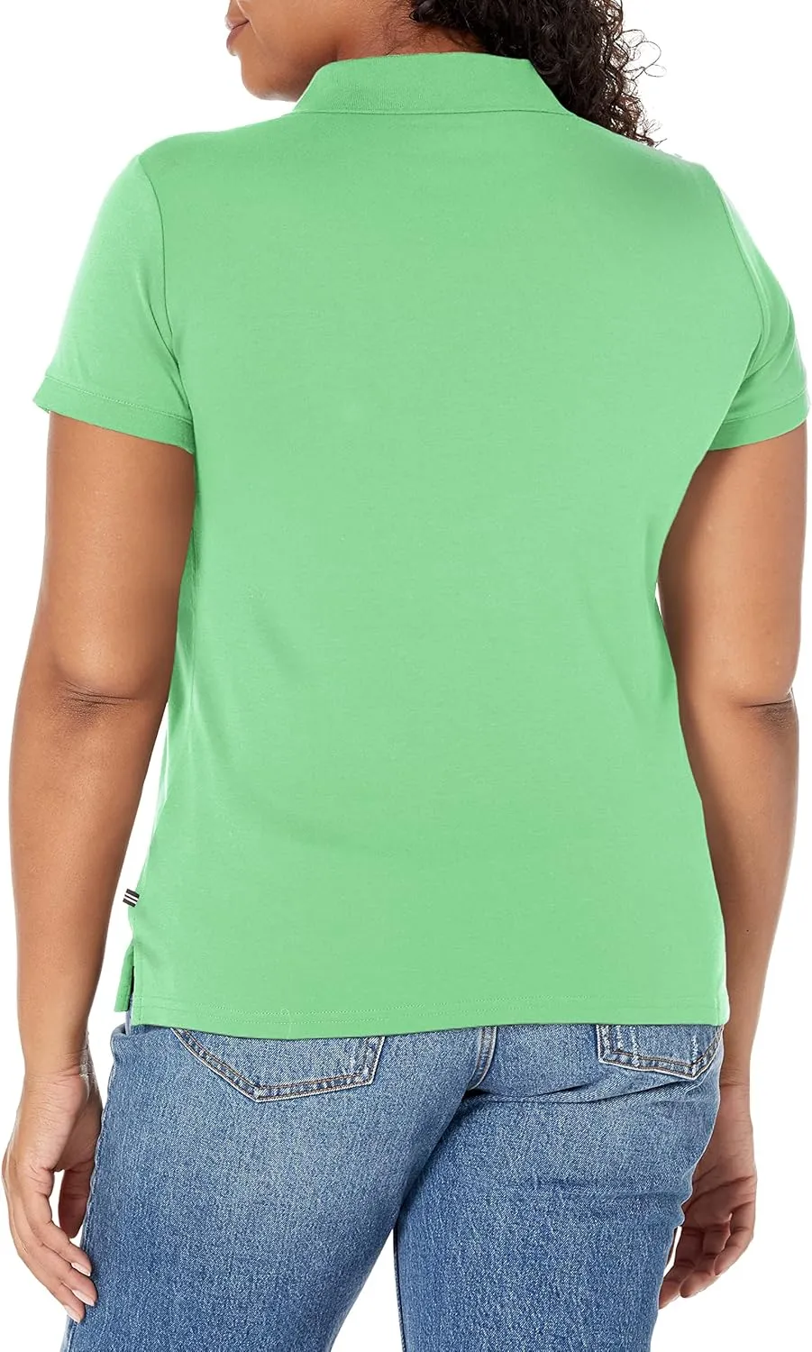 Nautica Women's 3-Button Short Sleeve Breathable 100% Cotton Polo Shirt