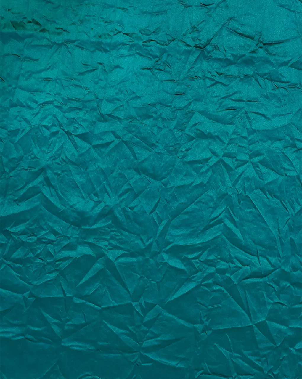 PEACOCK GREEN CRUSHED POLYESTER SATIN FABRIC