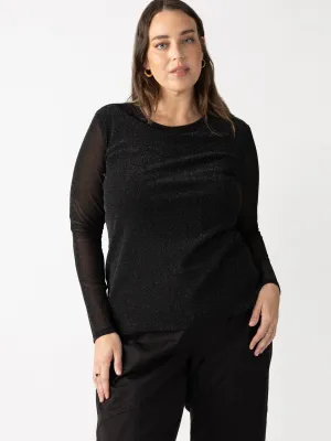 Black Sparkle Mesh Perfect Tee - Inclusive Collection