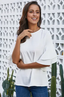 White Hamlet Tiered Sleeve Blouse
