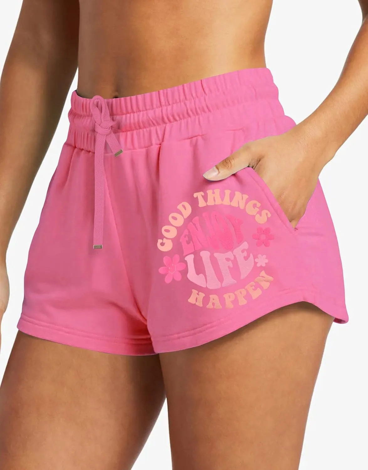 Women's Sweat Shorts with Pockets Cotton French Terry Drawstring Summer Workout Casual Lounge Shorts